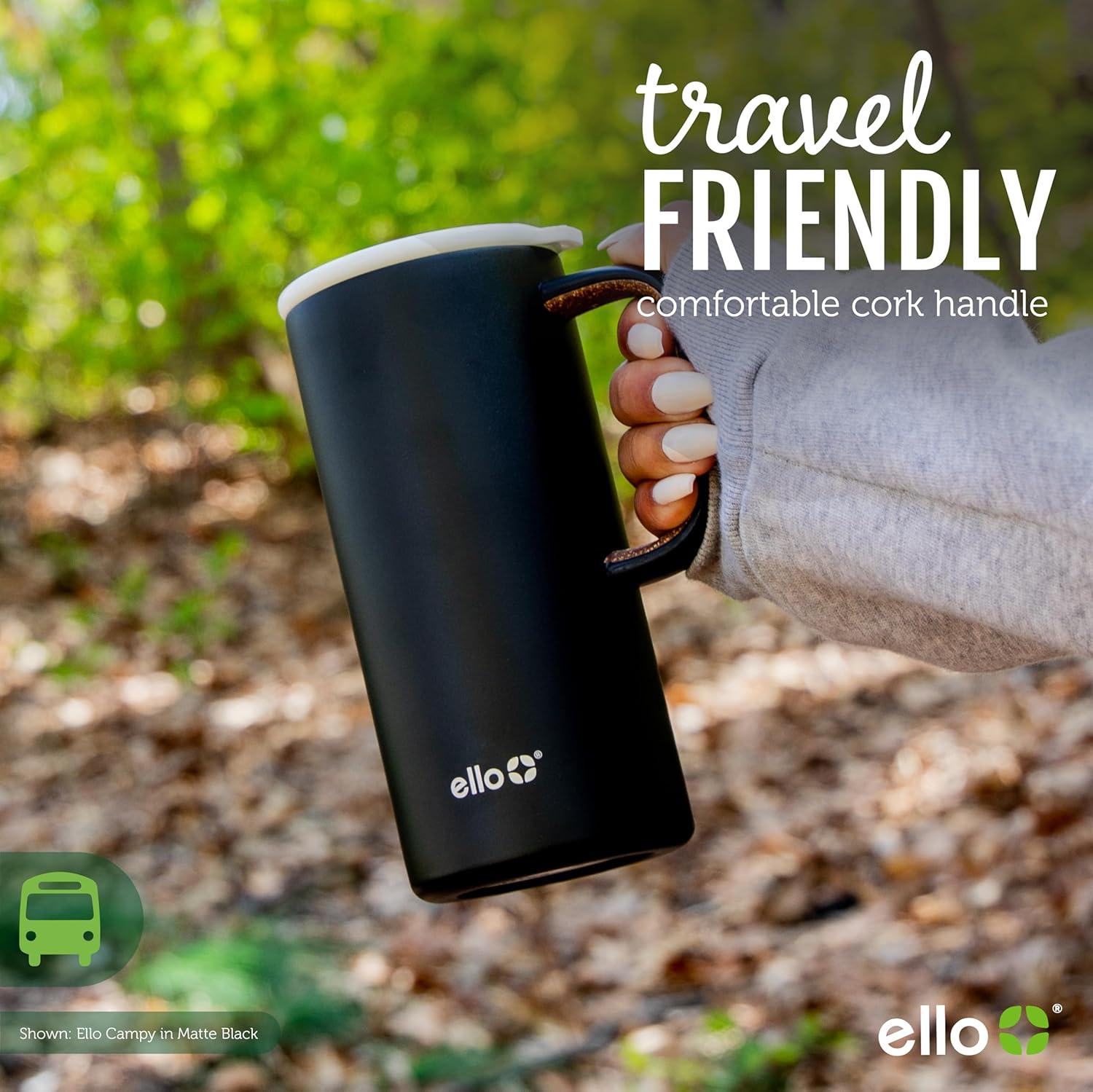 imageEllo Campy 18oz Stainless Steel Travel Mug with Handle and LeakProof Slider Lid Reusable Vacuum Insulated Perfect for Coffee or Tea Home Gift Travel Office BPA Free Georgia PeachAvalon Sea