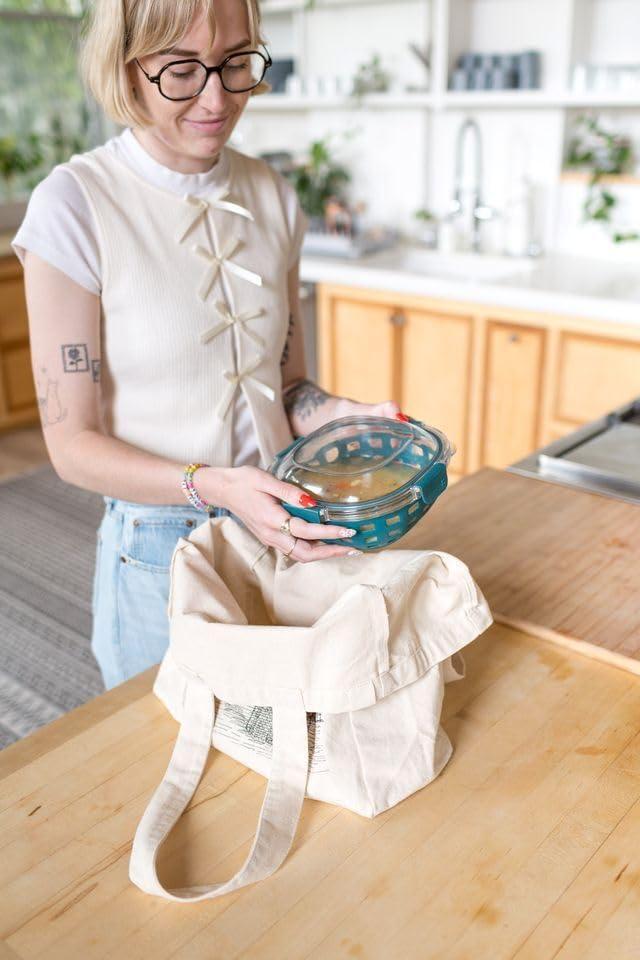 imageEllo Duraglass Meal Prep Lunch Bowl Container 5 cup Glass Food Storage Container with Silicone Sleeve and Airtight BPAFree Plastic Lid Dishwasher Microwave and Freezer SafeWatercress