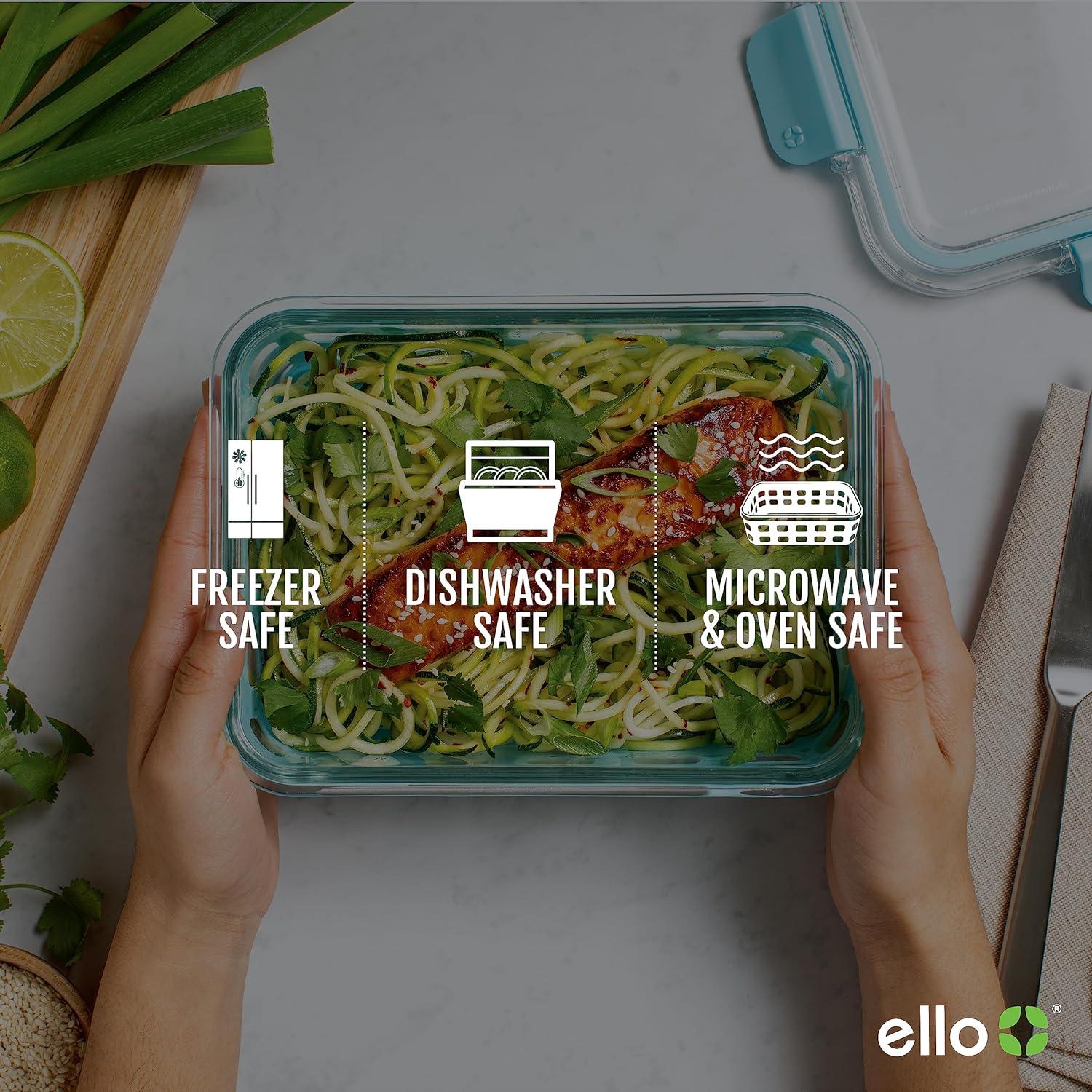 imageEllo Duraglass Mixed Meal Prep Sets LeakProof Glass Food Storage Containers with Silicone Sleeves and Airtight BPAFree Lids Dishwasher Microwave and Freezer SafeVenice Boardwalk