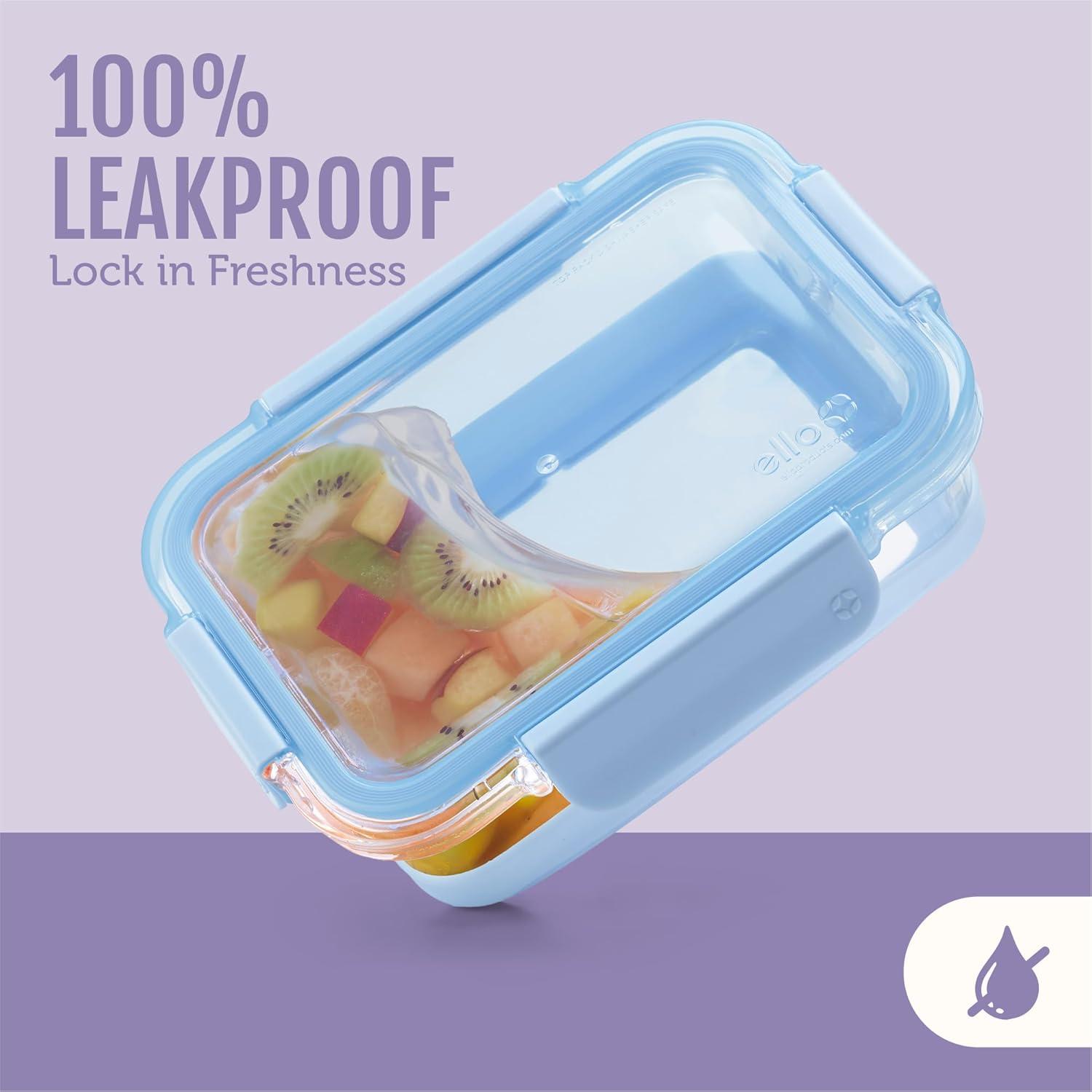 imageEllo Duraglass Refresh 34 Cup Meal Prep Sets 10Pc 5 Pack Set Glass Food Storage Container with Silicone Boot and Airtight BPAFree Plastic Lids Dishwasher Microwave and Freezer SafeDusk DelightEverest