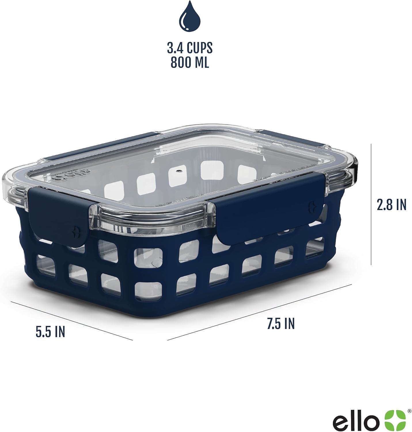 imageEllo Duraglass Refresh 34 Cup Meal Prep Sets 10Pc 5 Pack Set Glass Food Storage Container with Silicone Boot and Airtight BPAFree Plastic Lids Dishwasher Microwave and Freezer SafeDusk DelightMixed Berry