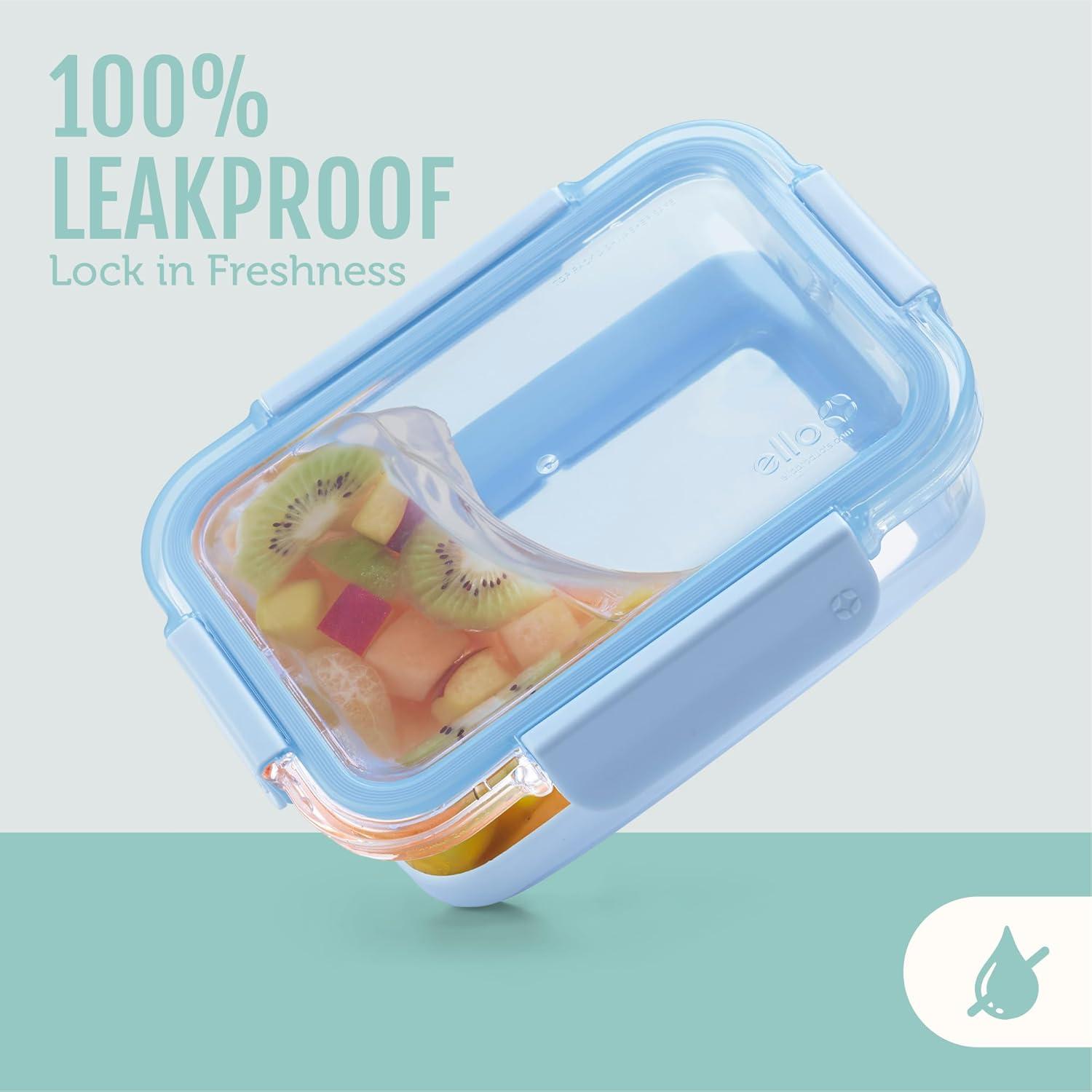 imageEllo Duraglass Refresh 34 Cup Meal Prep Sets 10Pc 5 Pack Set Glass Food Storage Container with Silicone Boot and Airtight BPAFree Plastic Lids Dishwasher Microwave and Freezer SafeDusk DelightGarden Goals with Boot