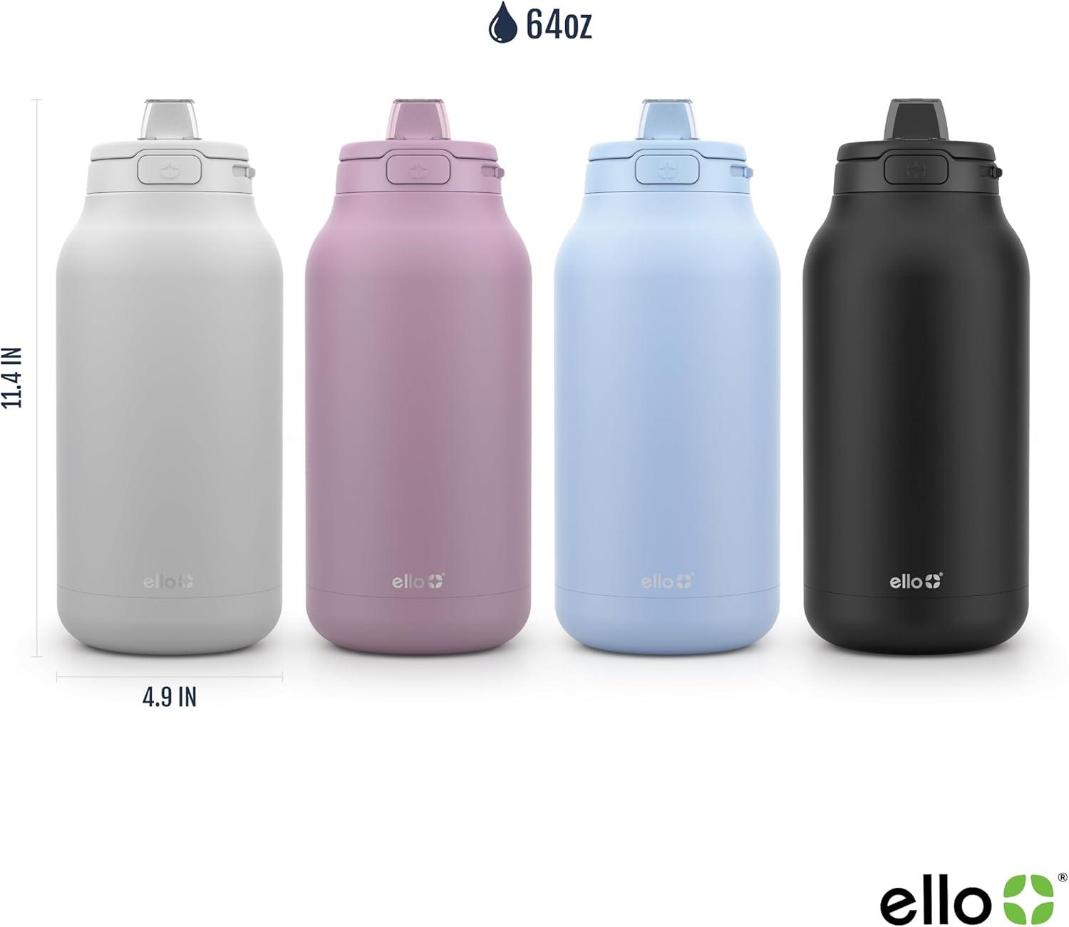 imageEllo Hydra 64oz Half Gallon Vacuum Insulated Stainless Steel Jug with LockingBlack