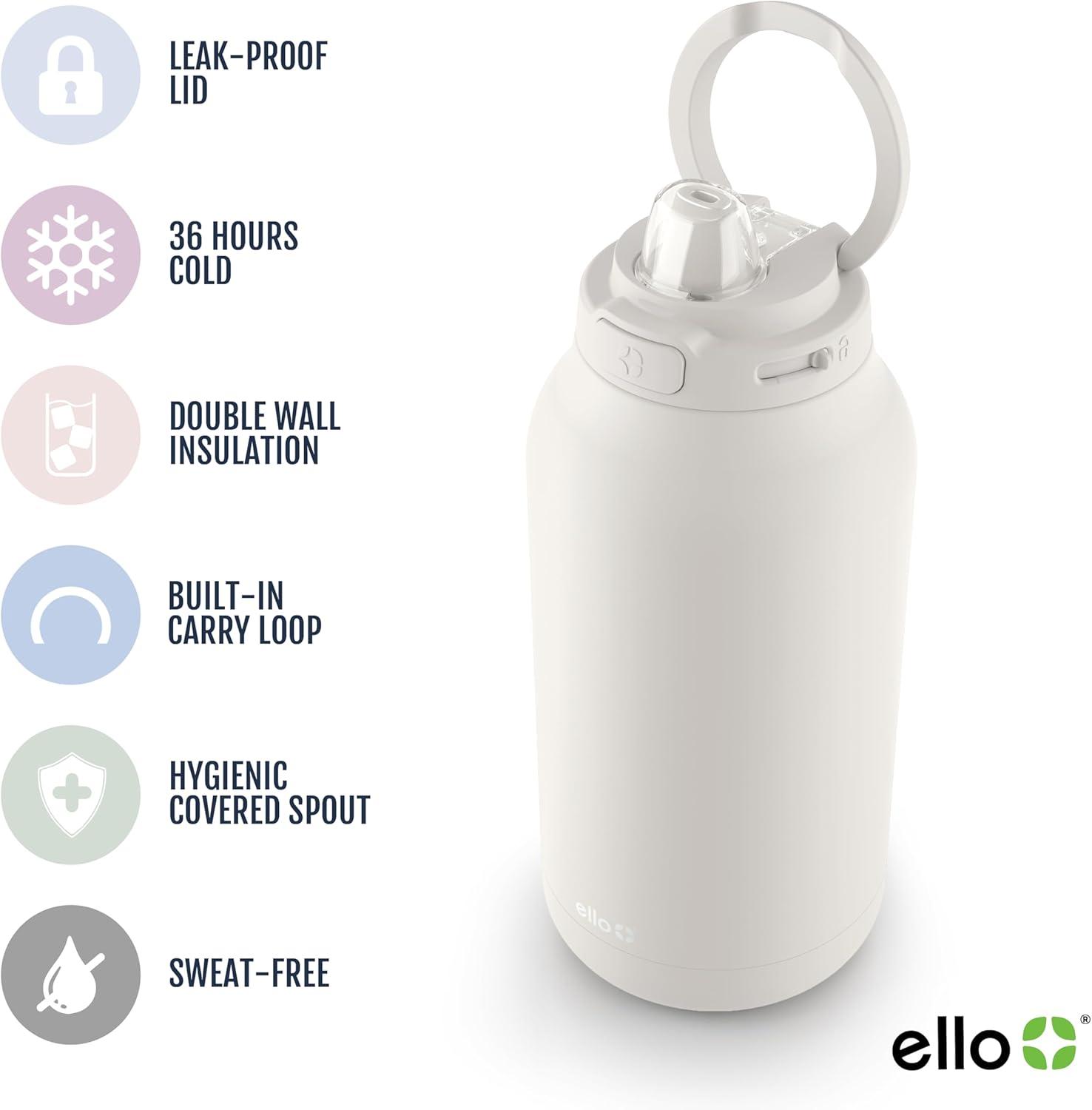 imageEllo Hydra 64oz Half Gallon Vacuum Insulated Stainless Steel Jug with LockingCream