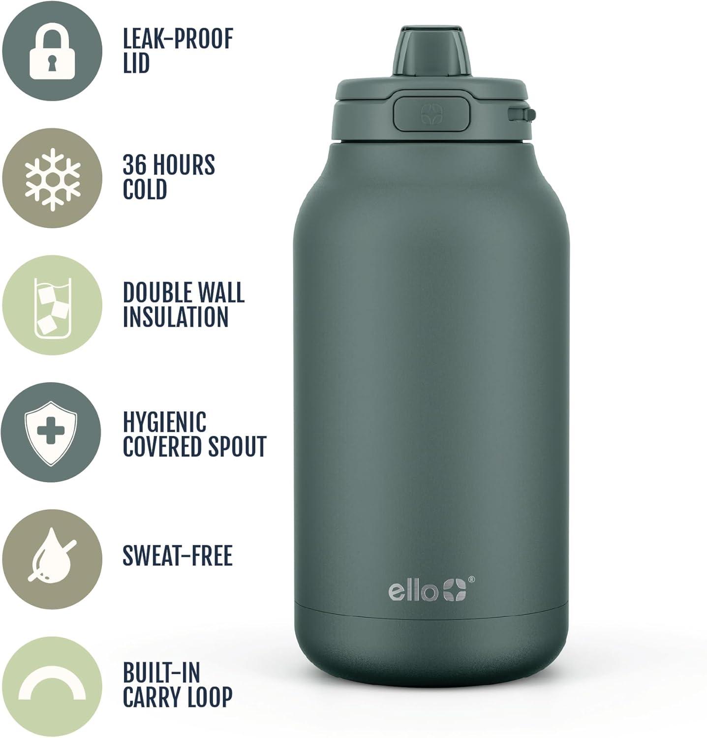 imageEllo Hydra 64oz Half Gallon Vacuum Insulated Stainless Steel Jug with LockingOlive Tree