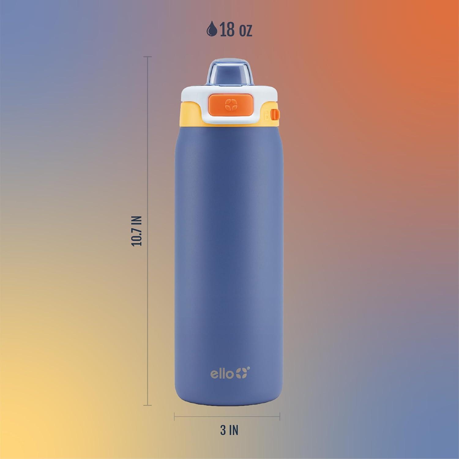 imageEllo Kids Pop ampamp Fill 18oz Stainless Steel Water Bottle with Quick Fill Technology DoubleWall Vacuum Insulation Leak Proof Locking Lid Sip ampamp Chug BPA Free Gifts for Girls Boys LighthouseLighthouse