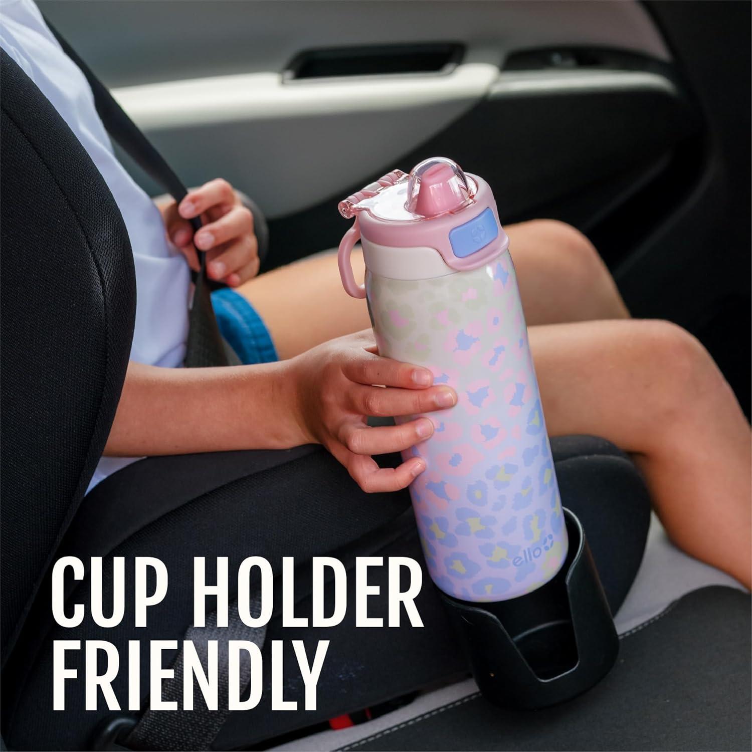 imageEllo Kids Pop ampamp Fill 18oz Stainless Steel Water Bottle with Quick Fill Technology DoubleWall Vacuum Insulation Leak Proof Locking Lid Sip ampamp Chug BPA Free Gifts for Girls Boys LighthouseCheetah