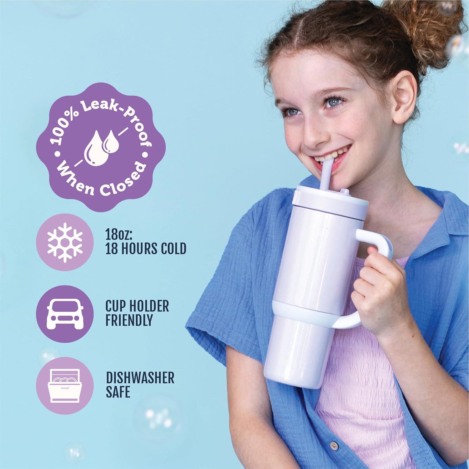 imageEllo Oasis 30 oz Tumbler with Handle ampamp Retracting Straw Reusable Insulated Stainless Steel Cup 100 Leakproof Gifts for Teens Women Men Keeps cold for 24 Hours Cup Holder Friendly Sunrise GlowShiny Purple