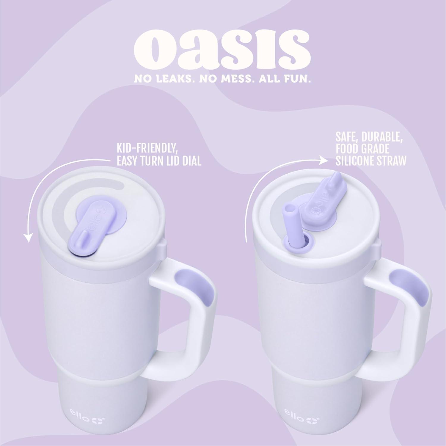 imageEllo Oasis 30 oz Tumbler with Handle ampamp Retracting Straw Reusable Insulated Stainless Steel Cup 100 Leakproof Gifts for Teens Women Men Keeps cold for 24 Hours Cup Holder Friendly Sunrise GlowUnicorns