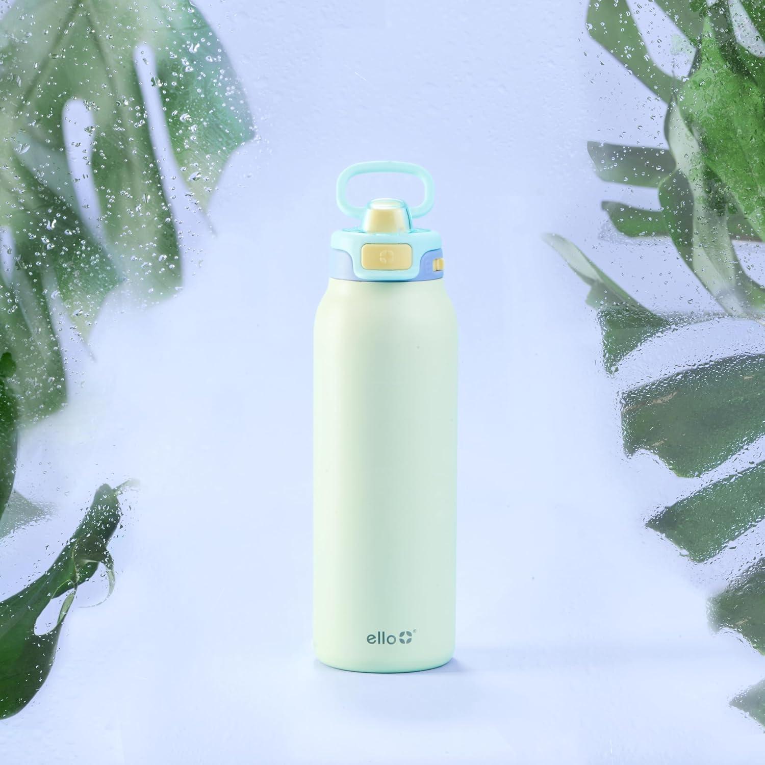 imageEllo Pop ampamp Fill Stainless Steel Water Bottle with Quick Fill Technology Double Walled Vacuum Insulated Metal Leak Proof Locking Lid Sip ampamp Chug BPA Free Holiday Gift for Him Her 22oz 32oz 40ozFresh Dew