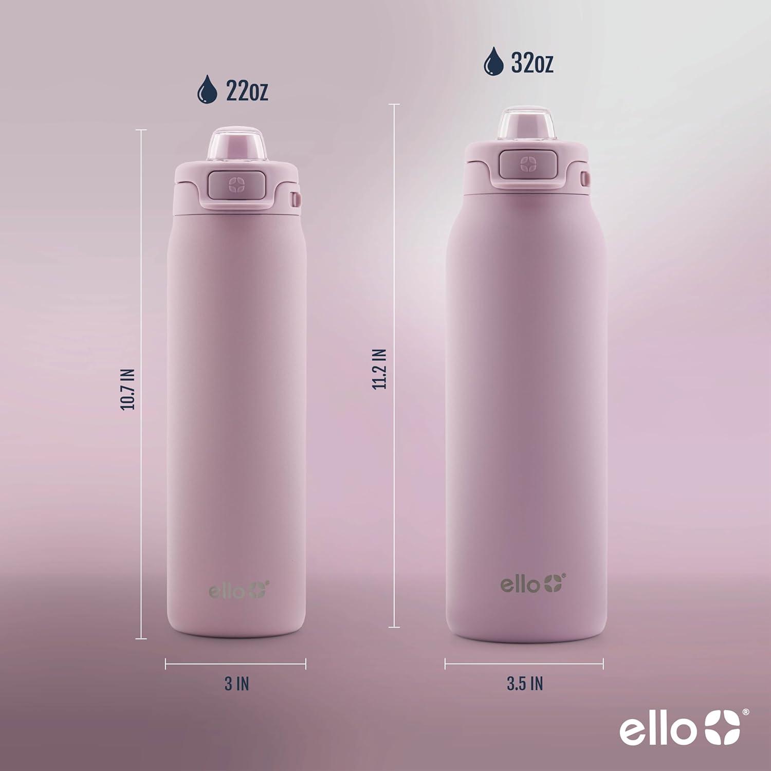 imageEllo Pop ampamp Fill Stainless Steel Water Bottle with Quick Fill Technology Double Walled Vacuum Insulated Metal Leak Proof Locking Lid Sip ampamp Chug BPA Free Holiday Gift for Him Her 22oz 32oz 40ozMauve
