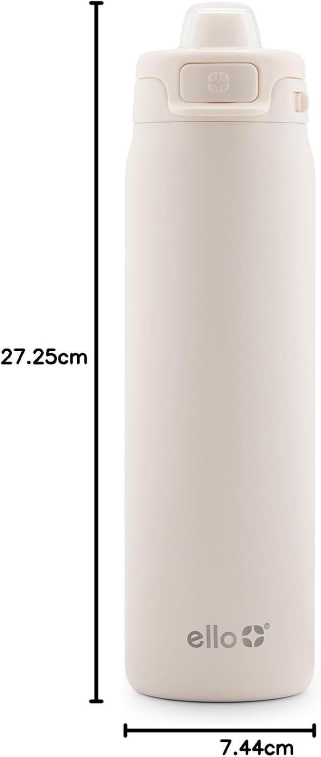 imageEllo Pop ampamp Fill Stainless Steel Water Bottle with Quick Fill Technology Double Walled Vacuum Insulated Metal Leak Proof Locking Lid Sip ampamp Chug BPA Free Holiday Gift for Him Her 22oz 32oz 40ozCream