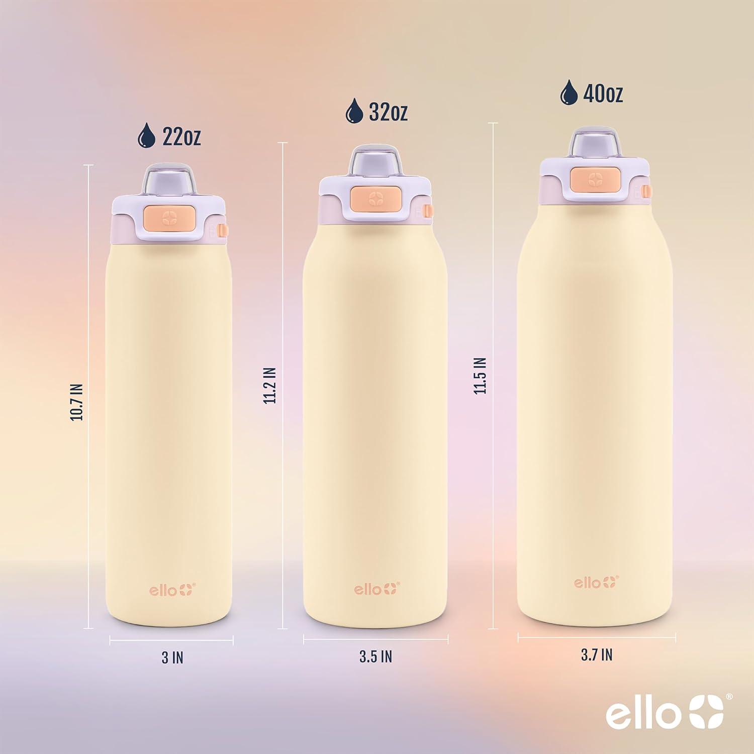 imageEllo Pop ampamp Fill Stainless Steel Water Bottle with Quick Fill Technology Double Walled Vacuum Insulated Metal Leak Proof Locking Lid Sip ampamp Chug BPA Free Holiday Gift for Him Her 22oz 32oz 40ozPastel Paradise