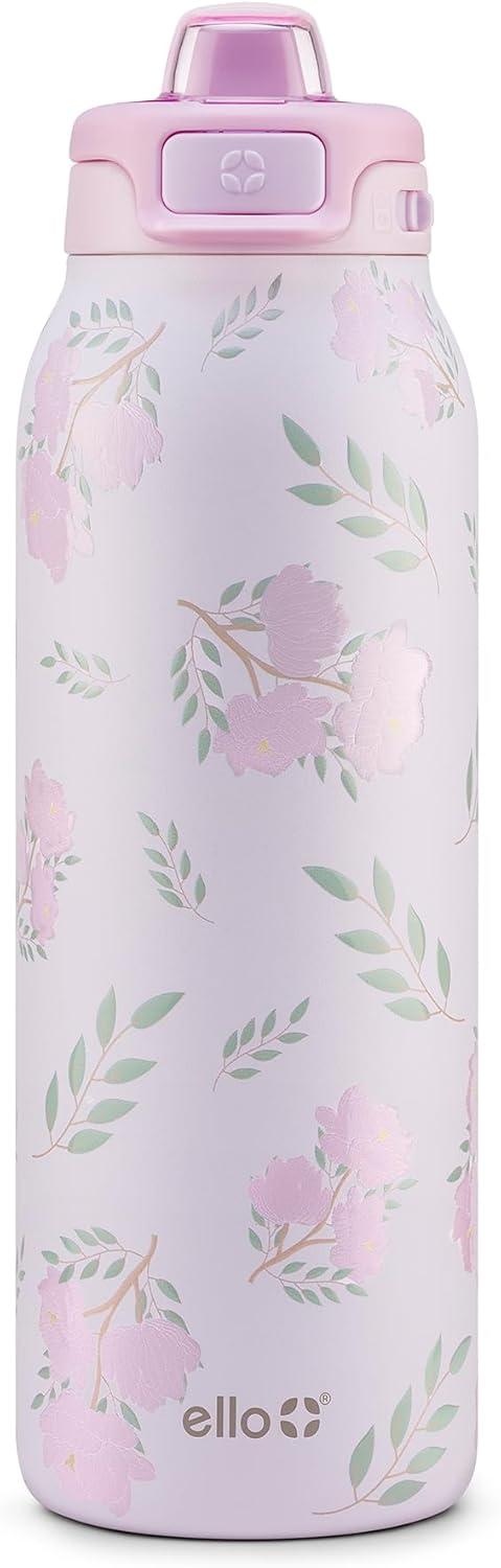 imageEllo Pop ampamp Fill Stainless Steel Water Bottle with Quick Fill Technology Double Walled Vacuum Insulated Metal Leak Proof Locking Lid Sip ampamp Chug BPA Free Holiday Gift for Him Her 22oz 32oz 40ozBlossom Bliss