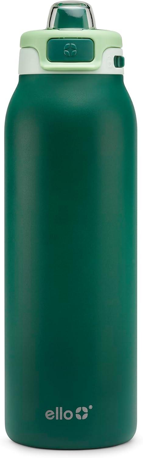 imageEllo Pop ampamp Fill Stainless Steel Water Bottle with Quick Fill Technology Double Walled Vacuum Insulated Metal Leak Proof Locking Lid Sip ampamp Chug BPA Free Holiday Gift for Him Her 22oz 32oz 40ozForest Mist