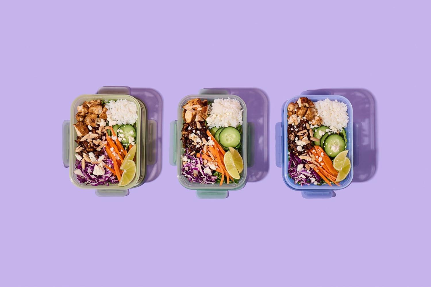 imageEllo Snap ampamp Nest 10Piece 45 Cup Plastic Meal Prep Set Reusable Food Containers for Healthy Eating Freezer Dishwasher Safe SageCactus Blooms