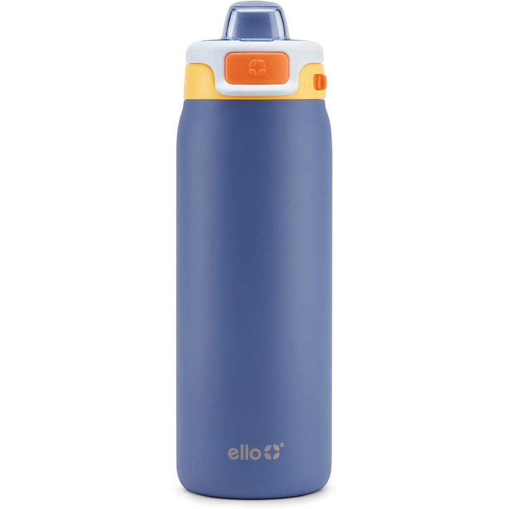 imageEllo Kids Pop ampamp Fill 18oz Stainless Steel Water Bottle with Quick Fill Technology DoubleWall Vacuum Insulation Leak Proof Locking Lid Sip ampamp Chug BPA Free Gifts for Girls Boys LighthouseLighthouse