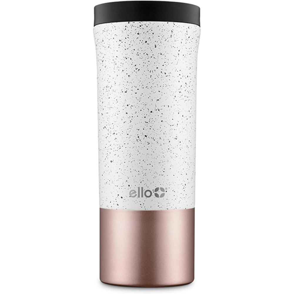 imageEllo Miri 16oz Vacuum Insulated Stainless Steel Travel Mug LeakProof Slider Lid Keeps Hot for 5 Hours Perfect for Coffee or Tea BPAFree Fits Most Cupholders Holiday Gift SpeckleSpeckle Rosegold