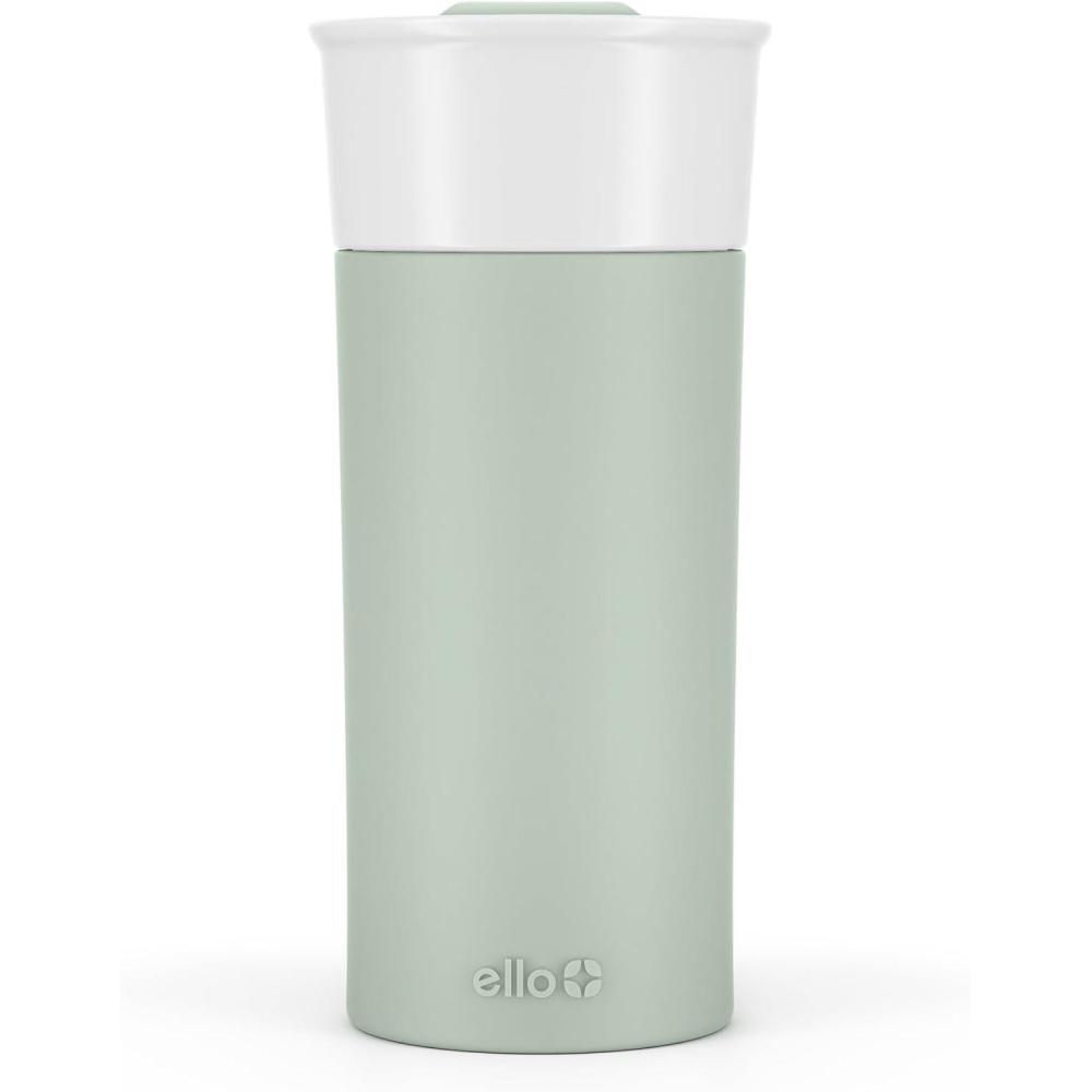 imageEllo Ogden 16oz Ceramic Travel Mug with SplashResistant Slider Lid and Protective Silicone Sleeve Perfect for Coffee or Tea BPAFree Dishwasher SafeHoneydew