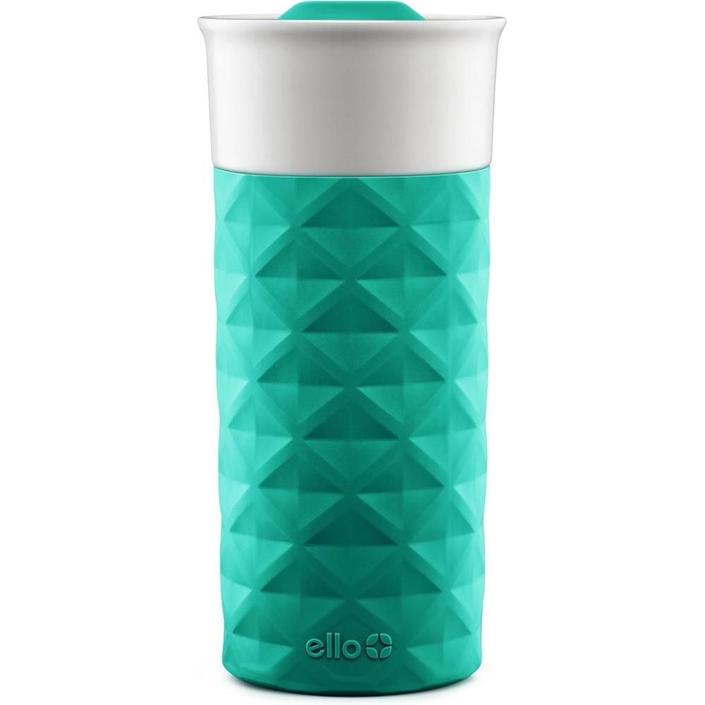 imageEllo Ogden 16oz Ceramic Travel Mug with SplashResistant Slider Lid and Protective Silicone Sleeve Perfect for Coffee or Tea BPAFree Dishwasher SafeTeal