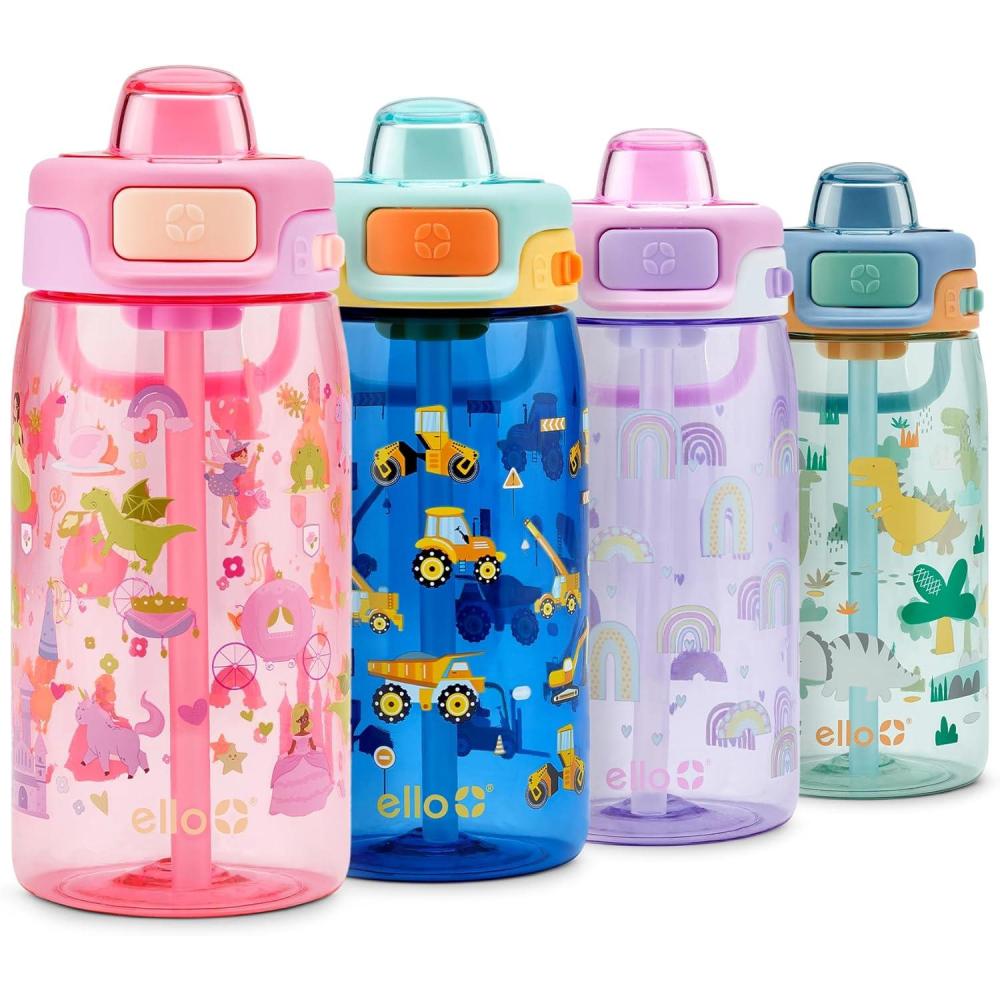 imageEllo Pop ampamp Fill 16oz Tritan Plastic Kids Water Bottle with Quick Fill Lid BPA Free Reusable Bottle with Leak Proof Straw and Chug Lid Dishwasher Safe Gift For Kids Royal PalaceRoyal Palace