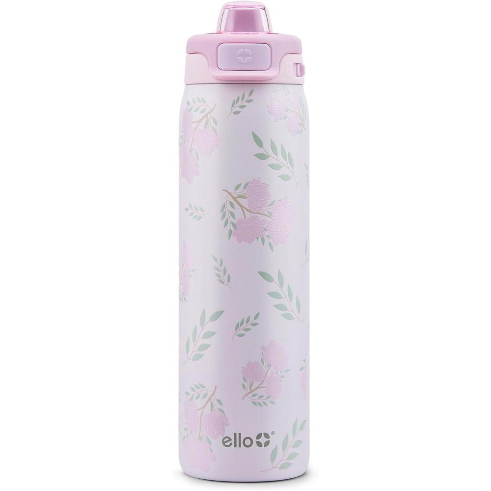 imageEllo Pop ampamp Fill Stainless Steel Water Bottle with Quick Fill Technology Double Walled Vacuum Insulated Metal Leak Proof Locking Lid Sip ampamp Chug BPA Free Holiday Gift for Him Her 22oz 32oz 40ozBlossom Bliss