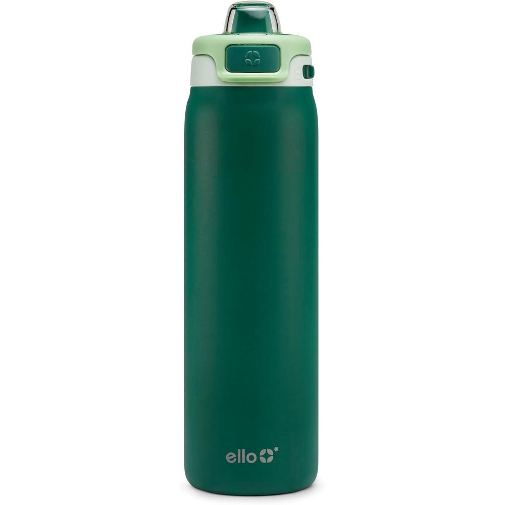 imageEllo Pop ampamp Fill Stainless Steel Water Bottle with Quick Fill Technology Double Walled Vacuum Insulated Metal Leak Proof Locking Lid Sip ampamp Chug BPA Free Holiday Gift for Him Her 22oz 32oz 40ozForest Mist