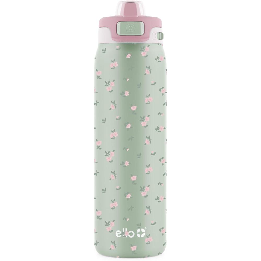 imageEllo Pop ampamp Fill Stainless Steel Water Bottle with Quick Fill Technology Double Walled Vacuum Insulated Metal Leak Proof Locking Lid Sip ampamp Chug BPA Free Holiday Gift for Him Her 22oz 32oz 40ozFull Bloom
