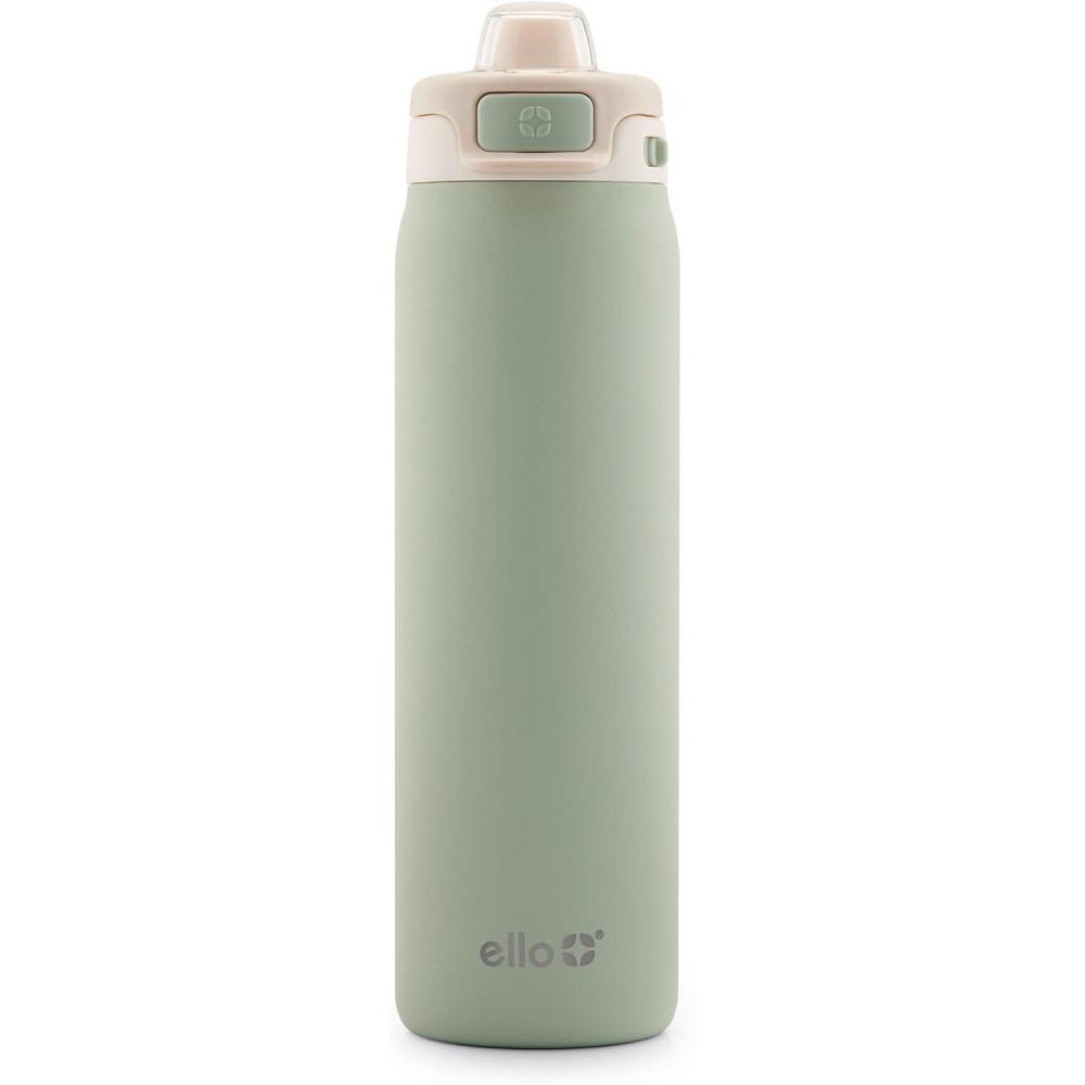 imageEllo Pop ampamp Fill Stainless Steel Water Bottle with Quick Fill Technology Double Walled Vacuum Insulated Metal Leak Proof Locking Lid Sip ampamp Chug BPA Free Holiday Gift for Him Her 22oz 32oz 40ozPistachio