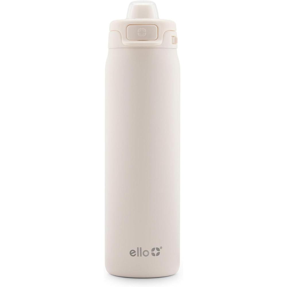 imageEllo Pop ampamp Fill Stainless Steel Water Bottle with Quick Fill Technology Double Walled Vacuum Insulated Metal Leak Proof Locking Lid Sip ampamp Chug BPA Free Holiday Gift for Him Her 22oz 32oz 40ozCream