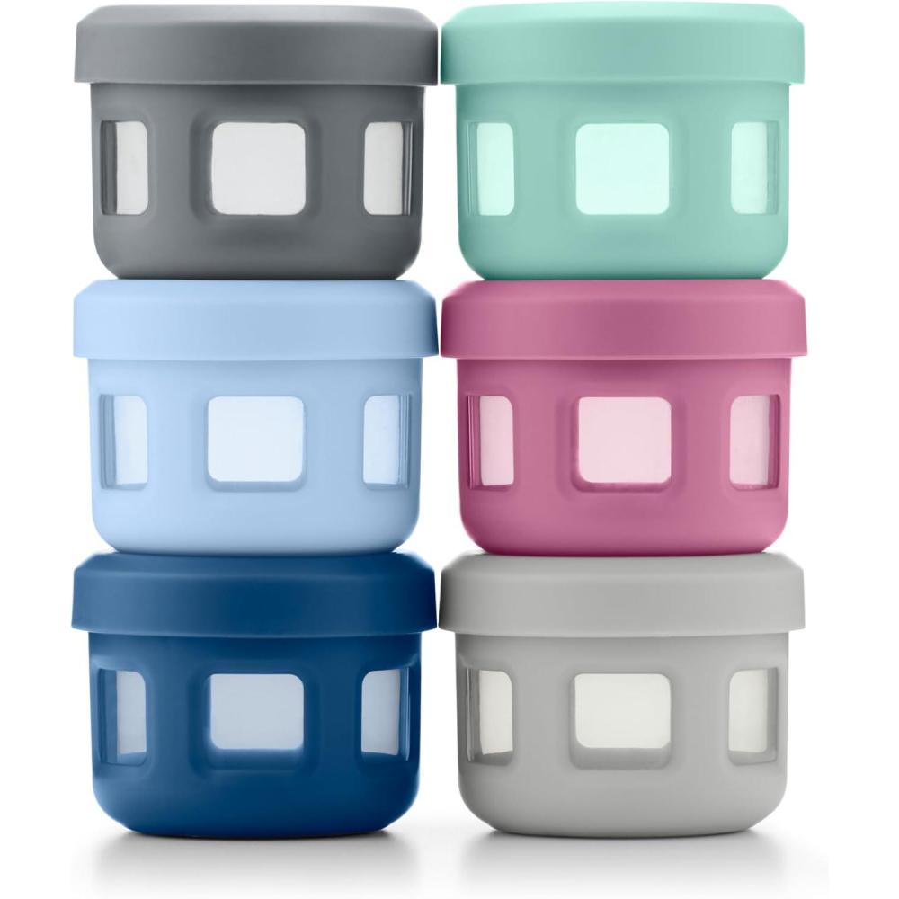 imageEllo Reusable Condiment Containers 4oz each with Screwon Leak Proof Lid Perfect for Salad Dressing Sauce Dips Lunchbox Picnic Travel Bento Box BPAFree Dishwasher SafeSugar Rush