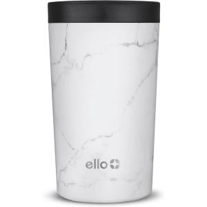 Ello 11oz Jones Vacuum Insulated Stainless Steel Travel Mug, Leak-Proof Slider Lid, Keeps Hot for 5 Hours, Perfect for Coffee or Tea, BPA-Free Tumbler(Marble)