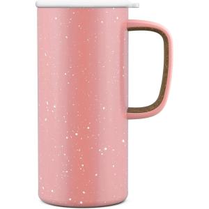 Ello Campy 18oz Stainless Steel Travel Mug with Handle and Leak-Proof Slider Lid, Reusable, Vacuum Insulated, Perfect for Coffee or Tea, Home, Gift, Travel, Office, BPA Free, Georgia Peach(Georgia Peach)
