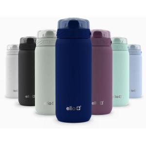 Ello Cooper 22oz Stainless Steel Water Bottle with Straw and Carry Handle, Double Walled and Vacuum Insulated Metal, Leak Proof Locking Lid with Soft Silicone Spout, Reusable, BPA Free, Lilac(Winter Solstice)