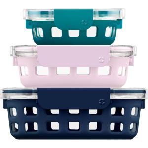 Ello Duraglass Mixed Meal Prep Sets Leak-Proof Glass Food Storage Containers with Silicone Sleeves and Airtight BPA-Free Lids, Dishwasher, Microwave, and Freezer Safe(Spring)