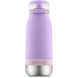 Ello Emma 14oz Vacuum Insulated Stainless Steel Kids Water Bottle with Straw and Built-in Carrying Handle and Leak-Proof Locking Lid for School Backpack, Lunchbox and Outdoor Sports(Lilac/Cashmere Pink)