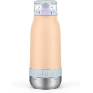 Ello Emma 14oz Vacuum Insulated Stainless Steel Kids Water Bottle with Straw and Built-in Carrying Handle and Leak-Proof Locking Lid for School Backpack, Lunchbox and Outdoor Sports(Twilight Breeze)