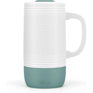 Ello Jane 18oz Ceramic Travel Mug with Handle, Splash-Resistant Slider Lid and Built-in Coaster, Perfect for Coffee and Tea, BPA Free, Dishwasher Safe, Holiday Gift Her Him, Yucca(Alligator)
