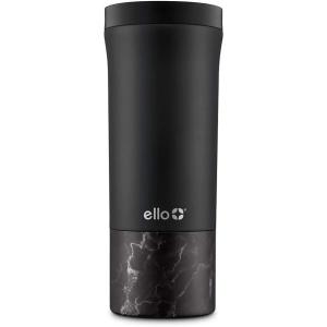 Ello Miri 16oz Vacuum Insulated Stainless Steel Travel Mug, Leak-Proof Slider Lid, Keeps Hot for 5 Hours, Perfect for Coffee or Tea, BPA-Free, Fits Most Cupholders, Holiday Gift, Speckle(Black Marble)