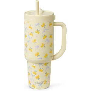 Ello Oasis 30 oz Tumbler with Handle & Retracting Straw | Reusable Insulated Stainless Steel Cup 100% Leakproof, Gifts for Teens Women Men | Keeps cold for 24 Hours, Cup Holder Friendly, Sunrise Glow(Main Squeeze)