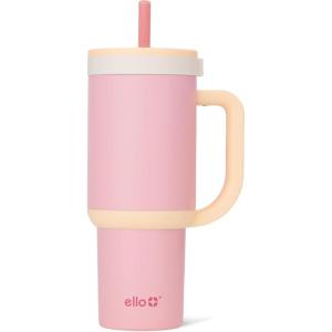 Ello Oasis 30 oz Tumbler with Handle & Retracting Straw | Reusable Insulated Stainless Steel Cup 100% Leakproof, Gifts for Teens Women Men | Keeps cold for 24 Hours, Cup Holder Friendly, Sunrise Glow(Sunrise Glow)