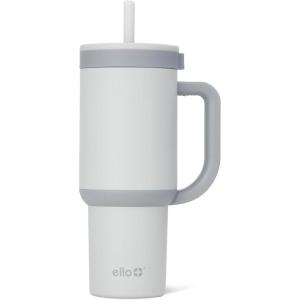 Ello Oasis 30 oz Tumbler with Handle & Retracting Straw | Reusable Insulated Stainless Steel Cup 100% Leakproof, Gifts for Teens Women Men | Keeps cold for 24 Hours, Cup Holder Friendly, Sunrise Glow(Grayscale)