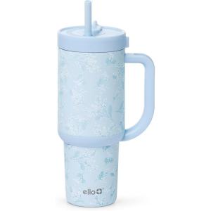 Ello Oasis 30 oz Tumbler with Handle & Retracting Straw | Reusable Insulated Stainless Steel Cup 100% Leakproof, Gifts for Teens Women Men | Keeps cold for 24 Hours, Cup Holder Friendly, Sunrise Glow(Sweet Alyssum)