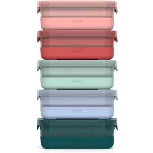 Ello Plastic Meal Prep Set BPA Free Plastic Food Storage Container with Silicone Boot and Airtight Lids, Dishwasher, Microwave, and Freezer Safe.(3.7 Cup Meal Prep Melon)