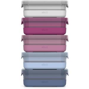 Ello Plastic Meal Prep Set BPA Free Plastic Food Storage Container with Silicone Boot and Airtight Lids, Dishwasher, Microwave, and Freezer Safe.(3.7 Cup Meal Prep Elderberry)