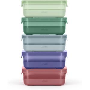 Ello Plastic Meal Prep Set BPA Free Plastic Food Storage Container with Silicone Boot and Airtight Lids, Dishwasher, Microwave, and Freezer Safe.(3.7 Cup Meal Prep Everest)