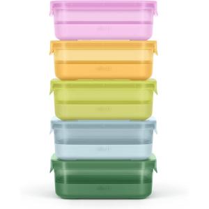 Ello Plastic Meal Prep Set BPA Free Plastic Food Storage Container with Silicone Boot and Airtight Lids, Dishwasher, Microwave, and Freezer Safe.(3.7 Cup Meal Prep Meadow)
