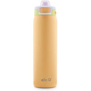 Ello Pop & Fill Stainless Steel Water Bottle with Quick Fill Technology, Double Walled Vacuum Insulated Metal, Leak Proof Locking Lid, Sip & Chug, BPA Free, Holiday Gift for Him Her, 22oz, 32oz, 40oz(Sunset Meadow)
