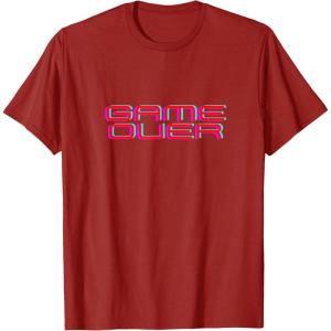 Mens GAME OVER T-Shirt(Cranberry Red)