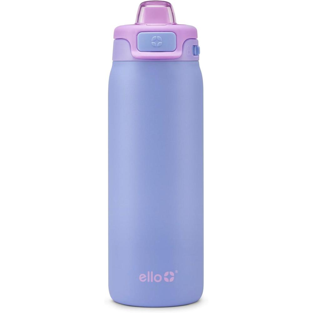 imageEllo Pop ampamp Fill 18oz Stainless Steel Kids Water Bottle with Quick Fill Lid Vacuum Insulated BPA Free Bottle with Leak Proof Straw and Chug Lid Dishwasher Safe Gift For Kids Teens Winging ItLavender Fields
